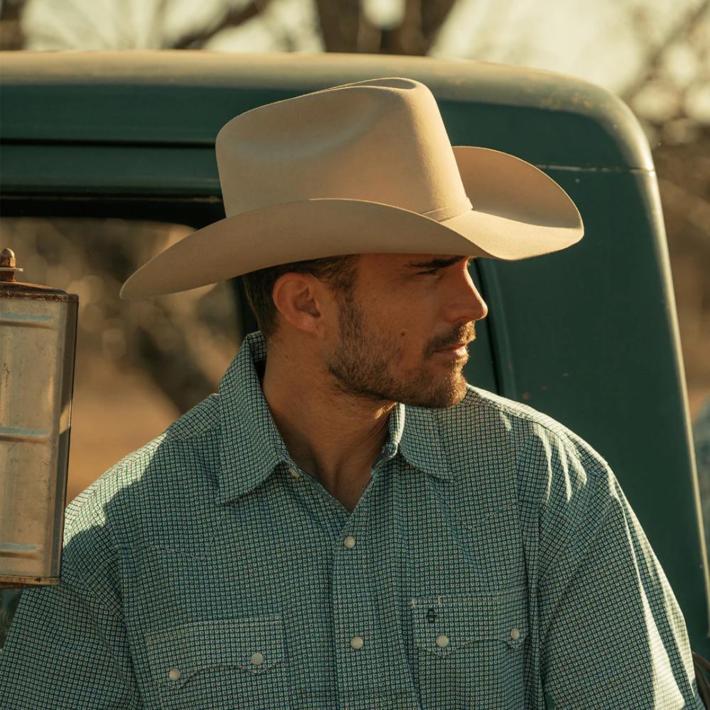 Stetson el Presidente 100x premier kovboy şapkası gümüş göbek üniseks şapkalar B4FZ2