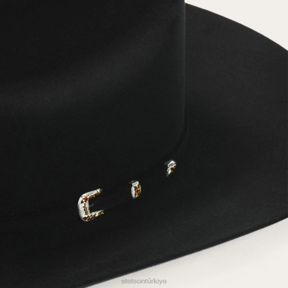 Stetson el patron 75 premier 30x kovboy şapkası siyah üniseks şapkalar B4FZ136