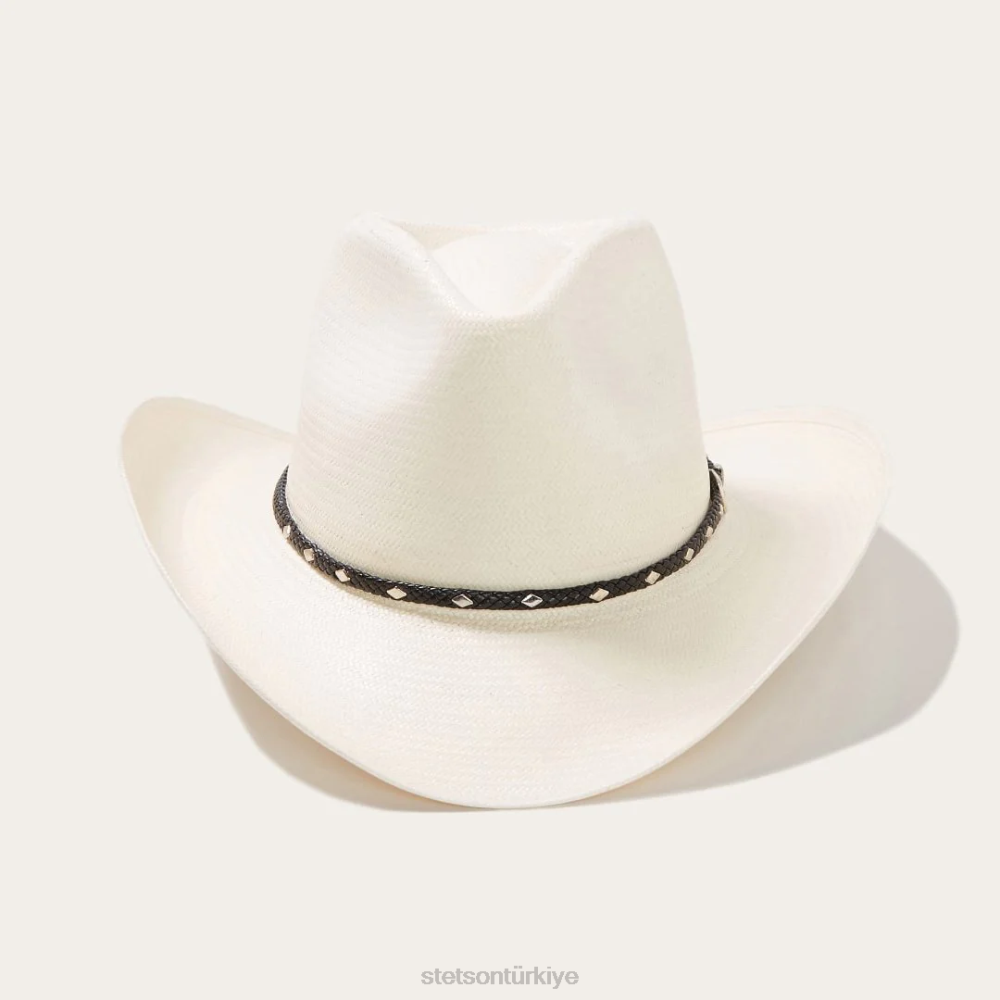 Stetson elmas jim 8x hasır kovboy şapkası doğal üniseks şapkalar B4FZ153