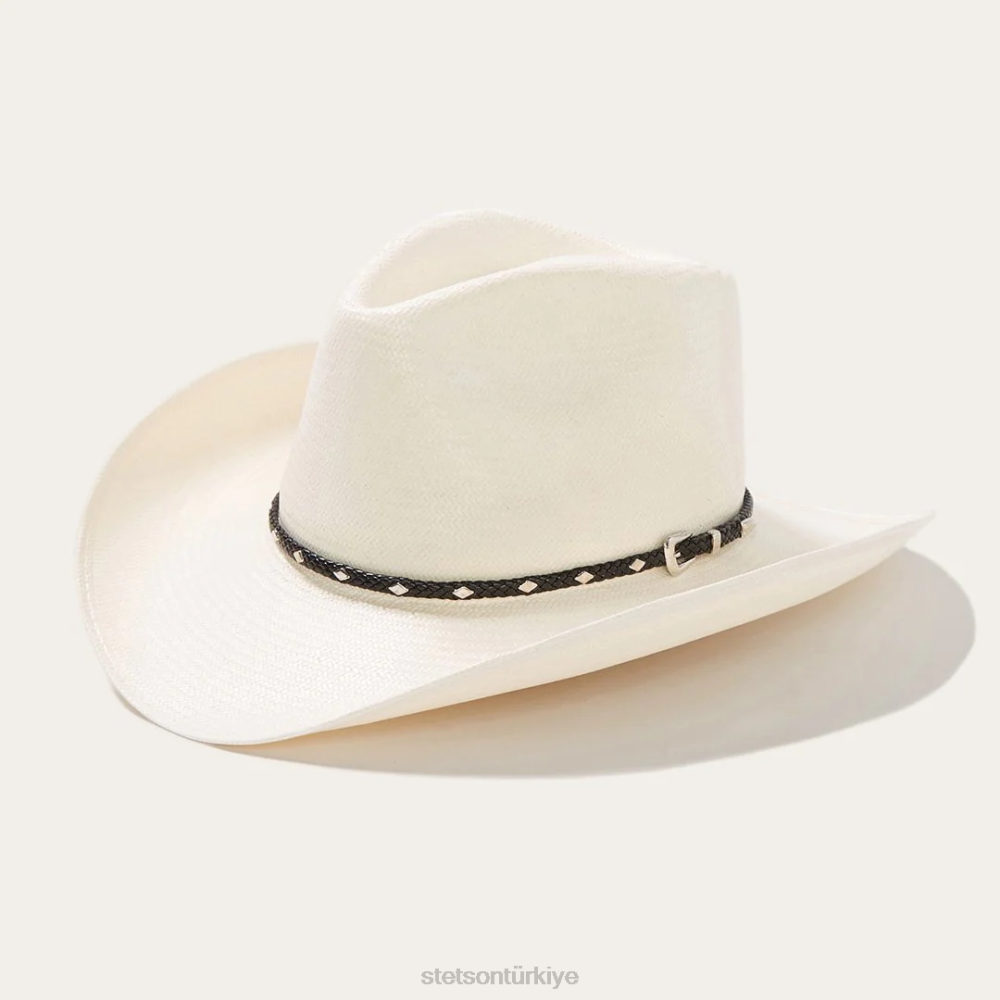 Stetson elmas jim 8x hasır kovboy şapkası doğal üniseks şapkalar B4FZ153