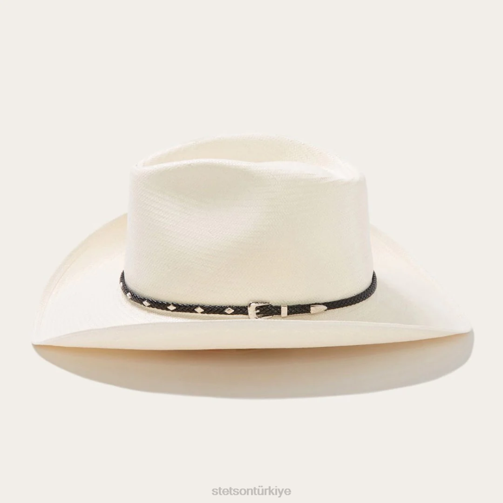 Stetson elmas jim 8x hasır kovboy şapkası doğal üniseks şapkalar B4FZ153