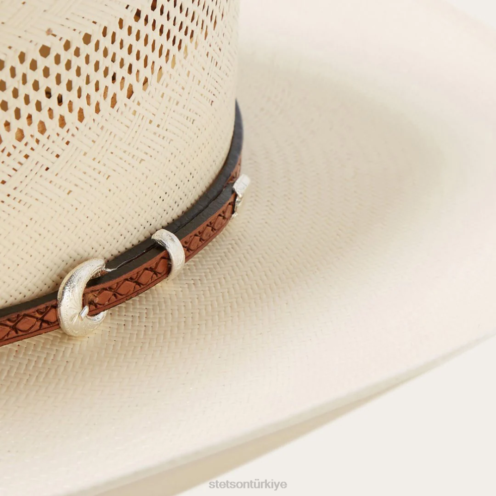 Stetson griffin 100x hasır kovboy şapkası doğal üniseks şapkalar B4FZ177