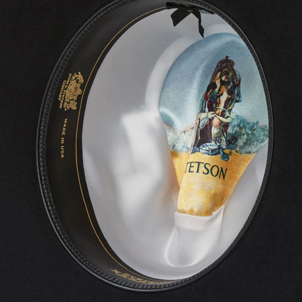 Stetson gus 6x kovboy şapkası siyah üniseks şapkalar B4FZ20