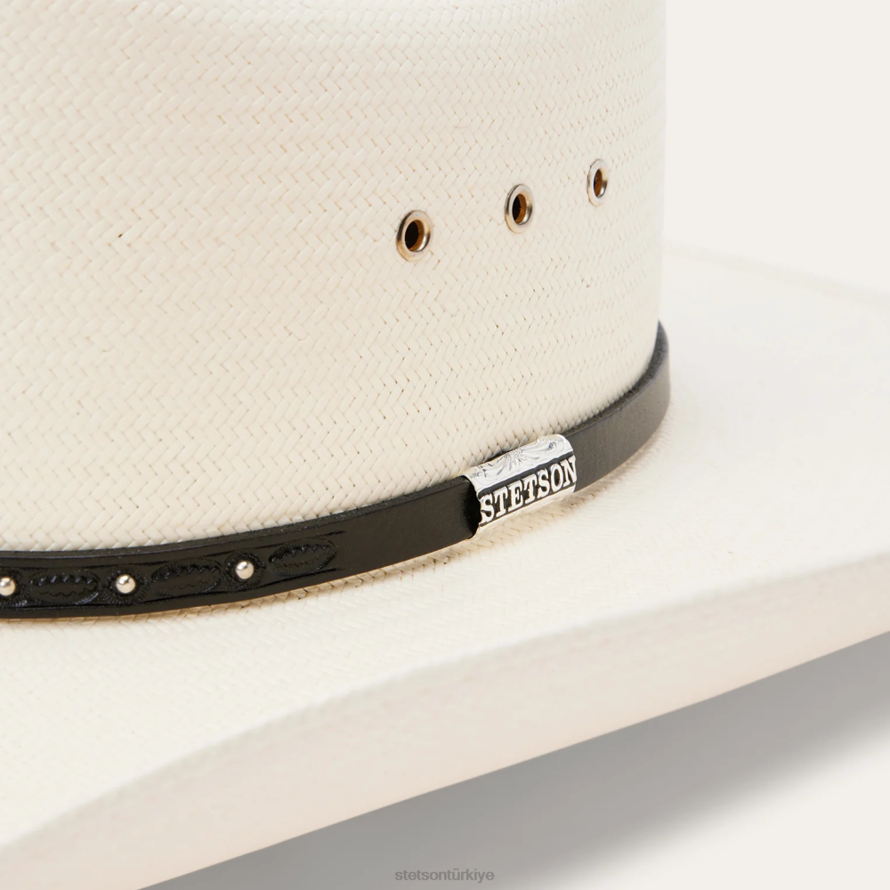 Stetson hagerman 10x hasır kovboy şapkası doğal üniseks şapkalar B4FZ149