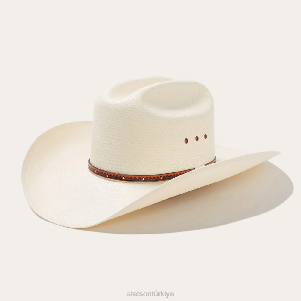 Stetson haywood 10x hasır kovboy şapkası doğal üniseks şapkalar B4FZ178