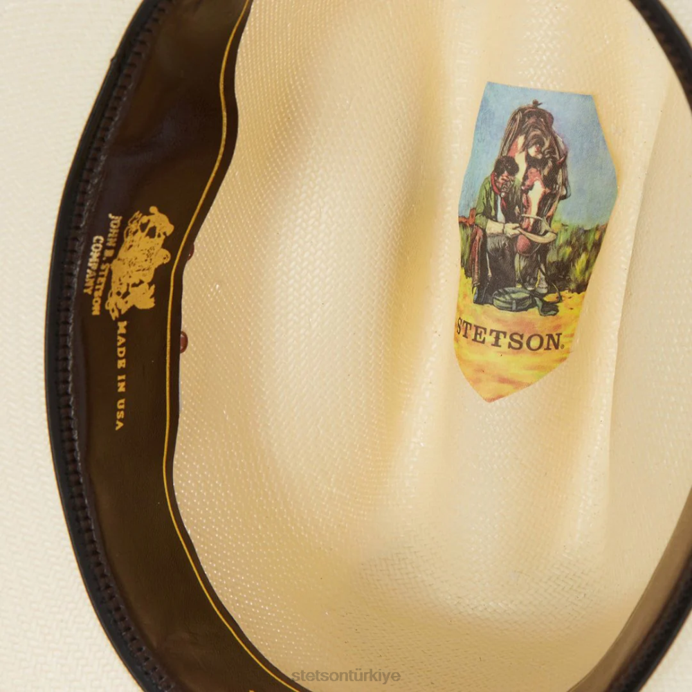 Stetson haywood 10x hasır kovboy şapkası doğal üniseks şapkalar B4FZ178