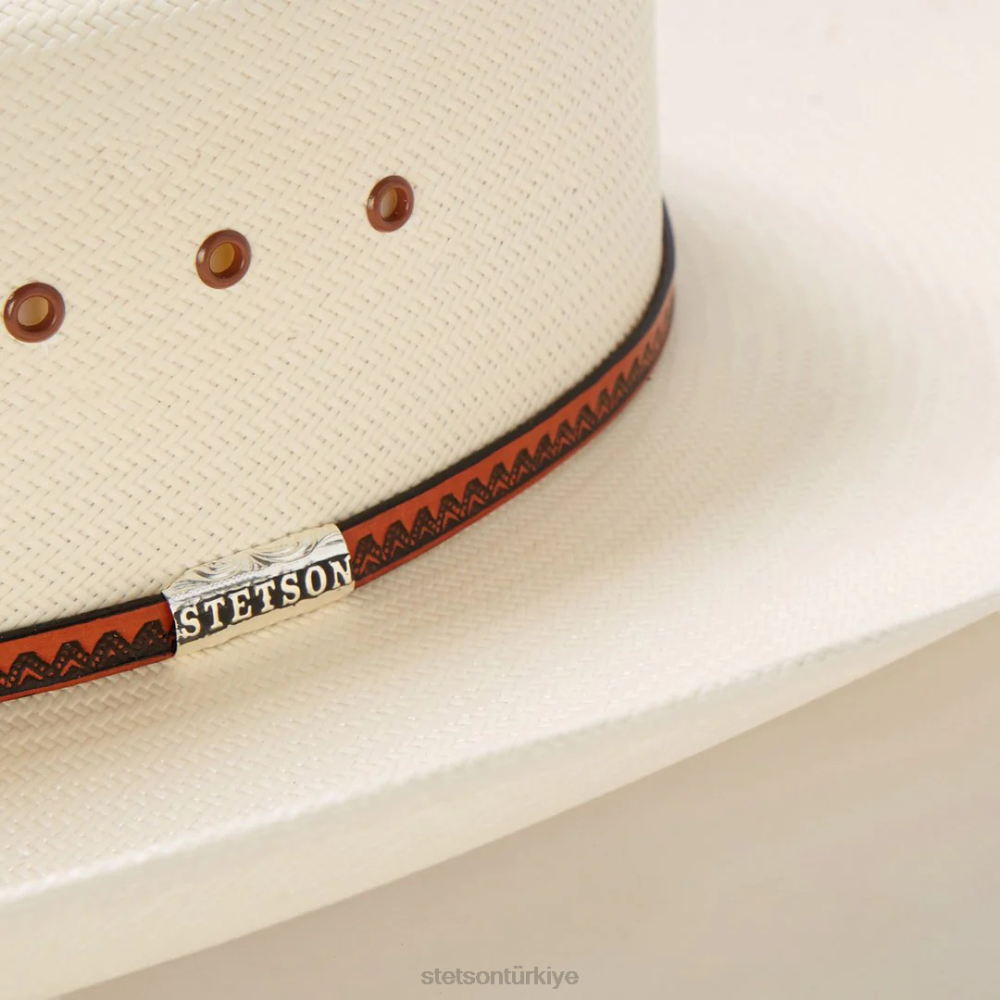 Stetson haywood 10x hasır kovboy şapkası doğal üniseks şapkalar B4FZ178