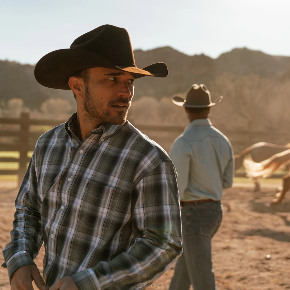 Stetson manzarası 6x kovboy şapkası siyah üniseks şapkalar B4FZ106