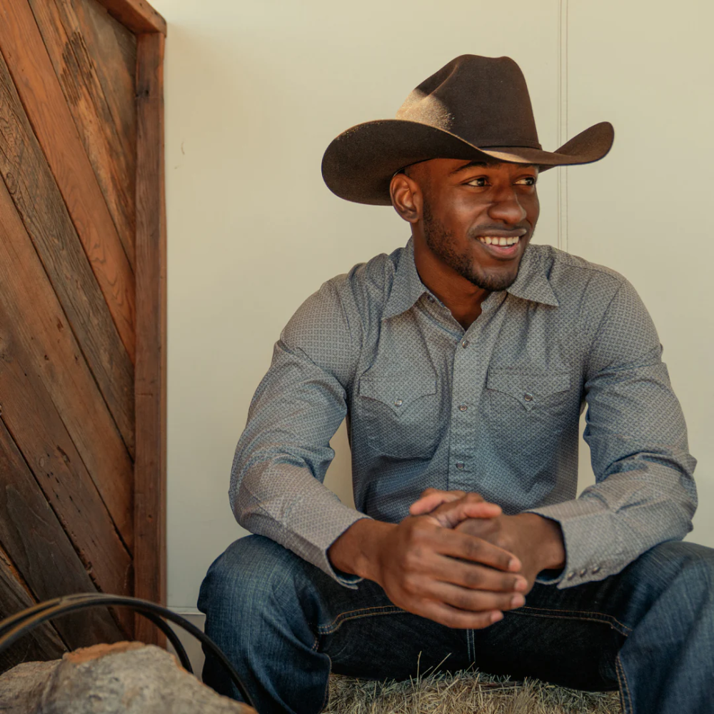 Stetson manzarası 6x kovboy şapkası siyah üniseks şapkalar B4FZ106