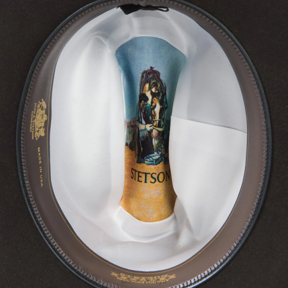 Stetson manzarası 6x kovboy şapkası siyah üniseks şapkalar B4FZ106