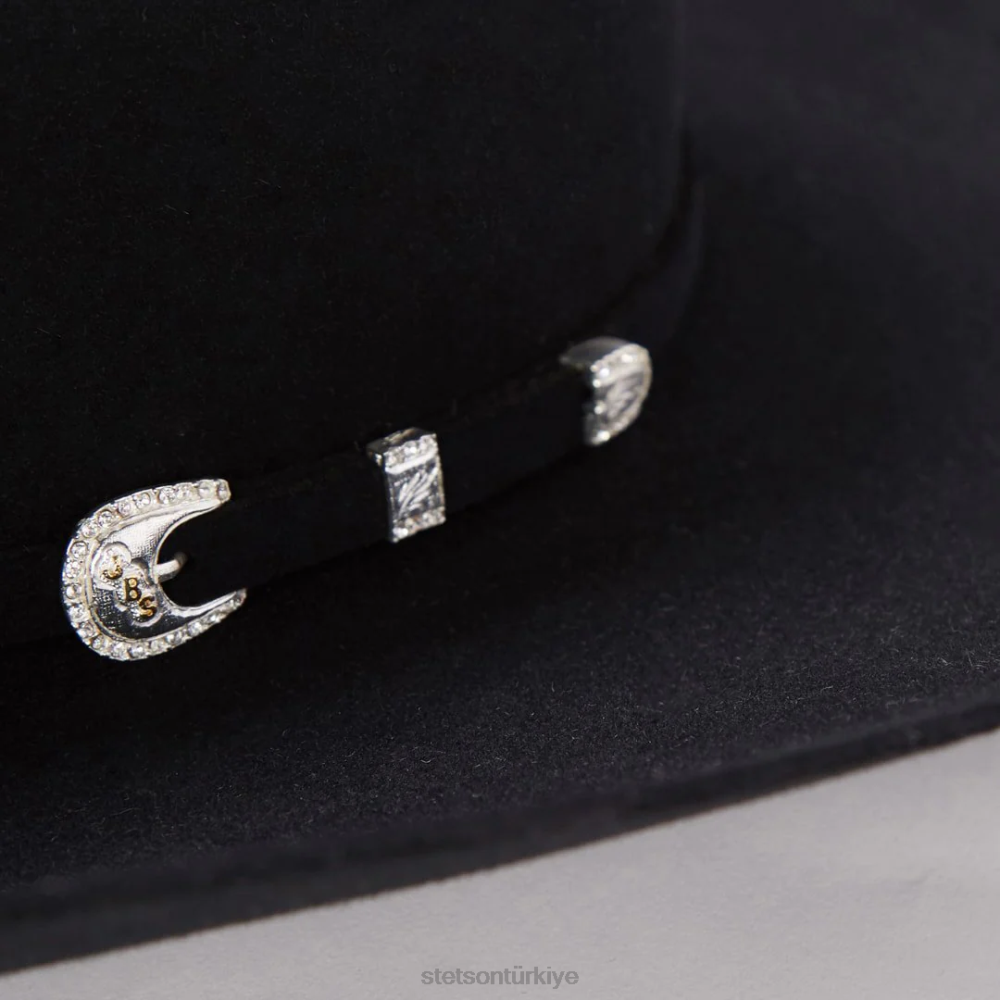 Stetson shasta 10x birinci sınıf kovboy şapkası siyah üniseks şapkalar B4FZ3