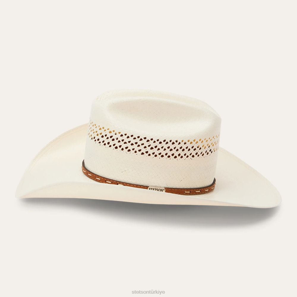 Stetson williston 8x hasır kovboy şapkası doğal üniseks şapkalar B4FZ213
