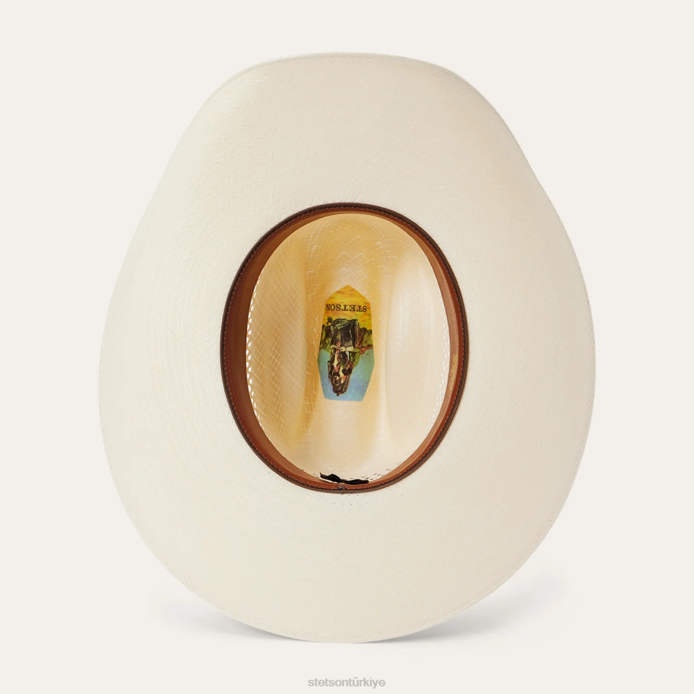 Stetson williston 8x hasır kovboy şapkası doğal üniseks şapkalar B4FZ213