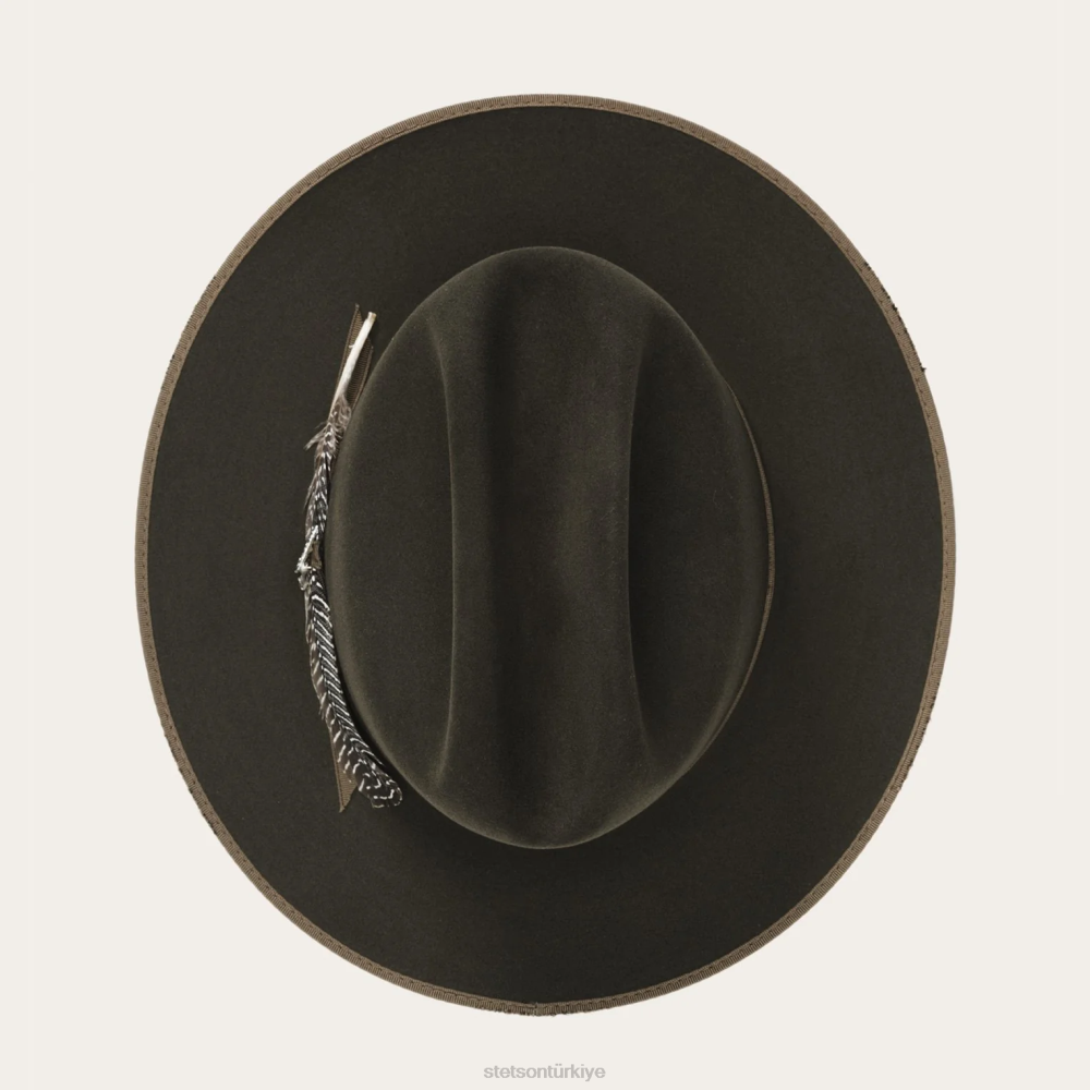 Stetson 1865 sıkıntılı açık yol royal deluxe adaçayı üniseks şapkalar B4FZ98
