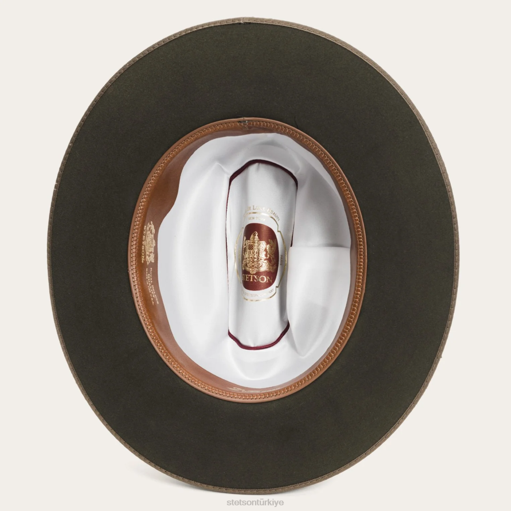 Stetson 1865 sıkıntılı açık yol royal deluxe adaçayı üniseks şapkalar B4FZ98