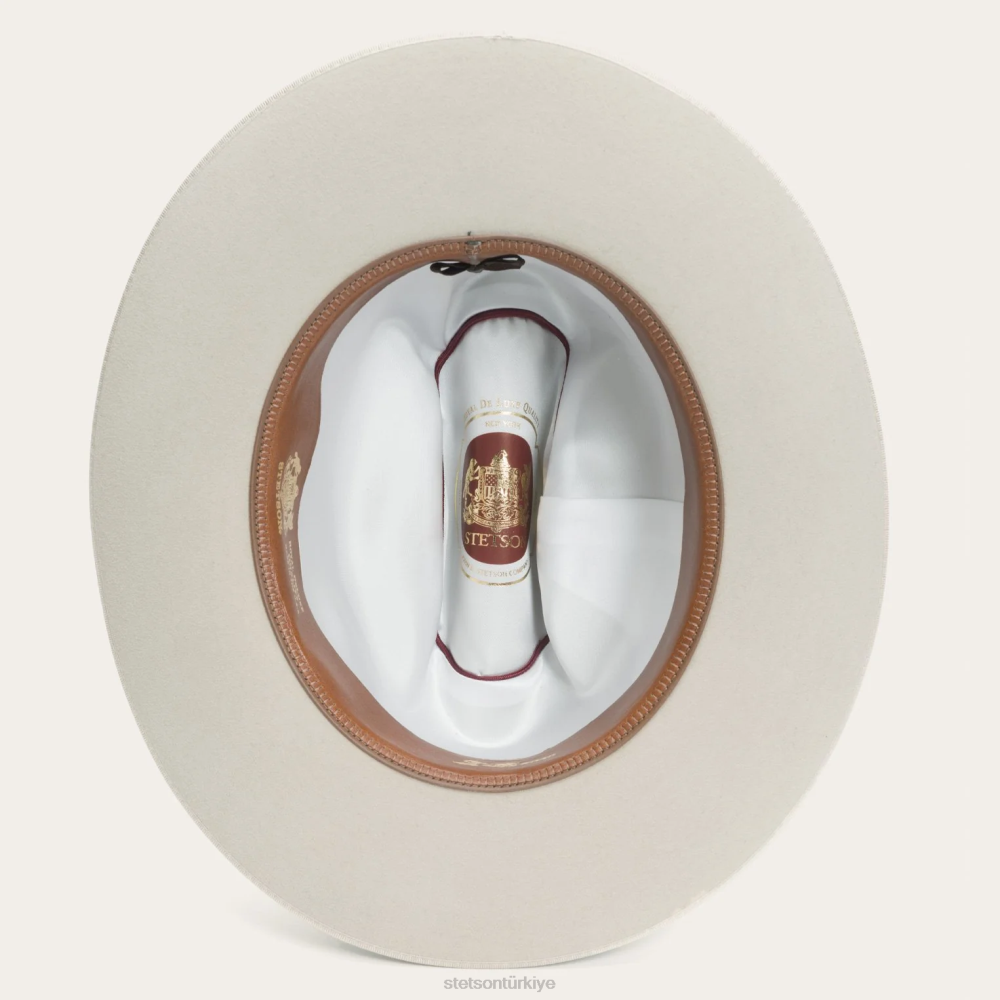 Stetson 1865 sıkıntılı açık yol royal deluxe gümüş göbek üniseks şapkalar B4FZ64